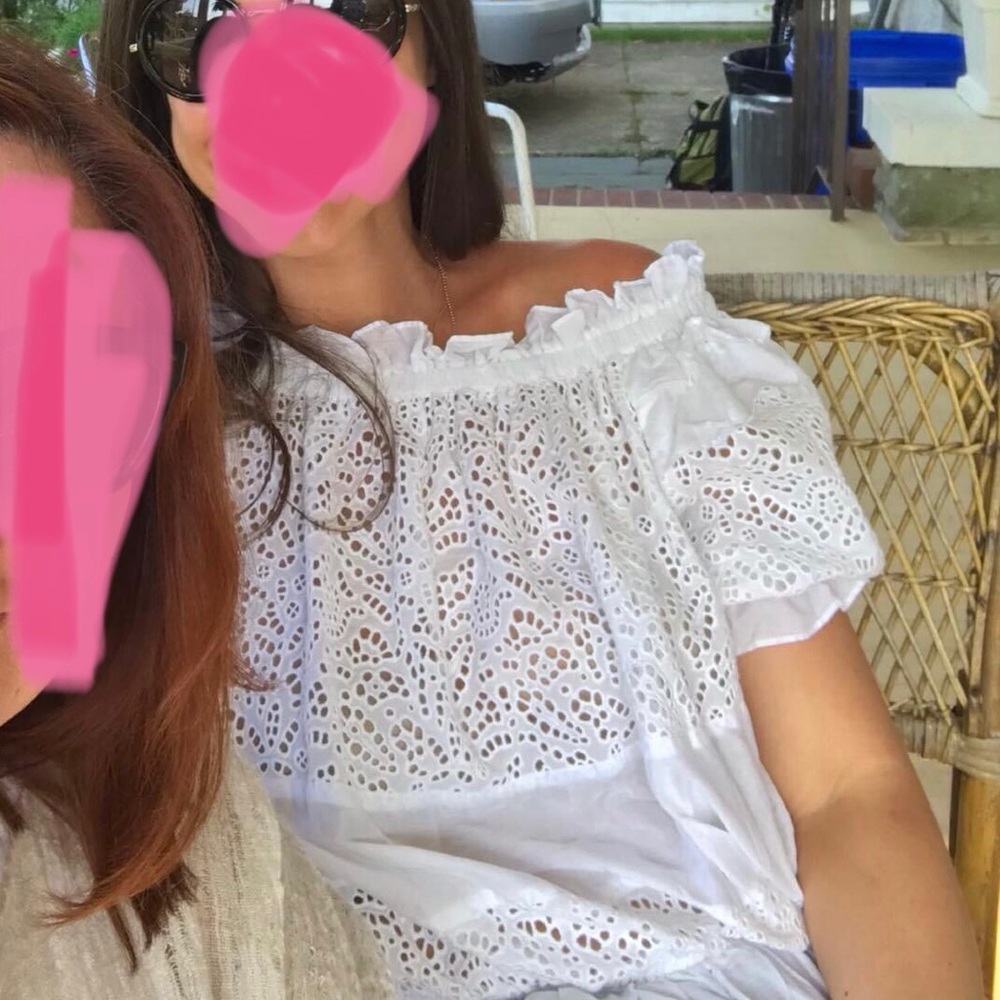 Eyelette Off the Shoulder Top